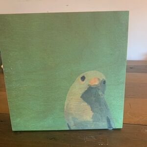 Bird Art Block on Green Background